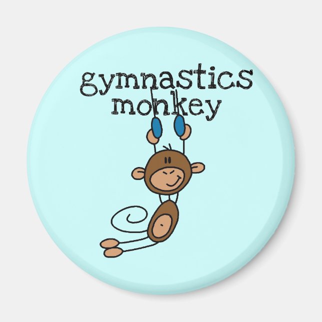 Gymnastics Monkey Magnet (Front)