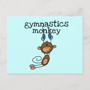 Gymnastics Monkey Postcard
