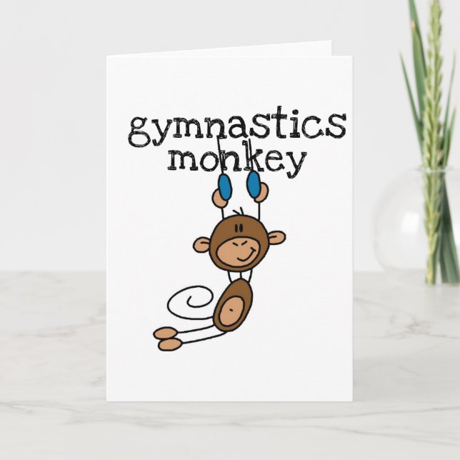 Gymnastics Monkey Tshirts and Gifts Card (Front)
