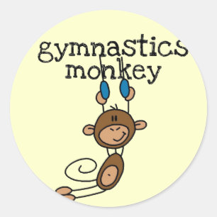 Gymnastics Monkey Tshirts and Gifts Classic Round Sticker