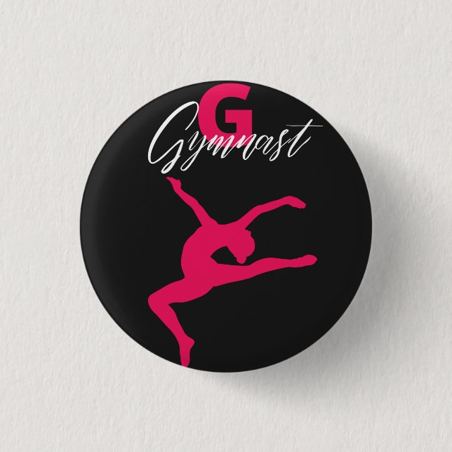 Gymnastics Monogram G is for Gymnast   3 Cm Round Badge (Front)