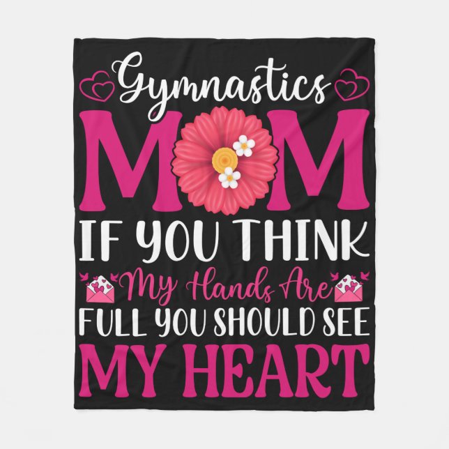 Gymnastics Mum Fleece Blanket (Front)