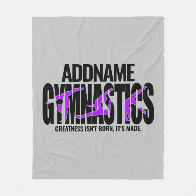 Gymnastics NAME Acrobatic Team Handspring Gymnast  Fleece Blanket (Front)