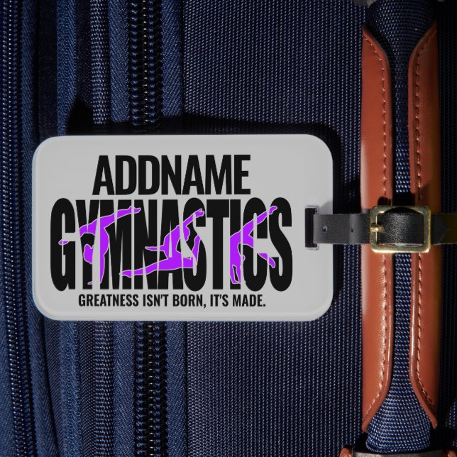 Gymnastics NAME Acrobatic Team Handspring Gymnast Luggage Tag (Front Insitu 4)