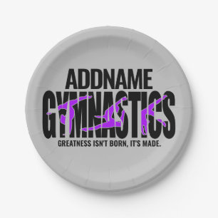 Gymnastics NAME Acrobatic Team Handspring Gymnast  Paper Plate