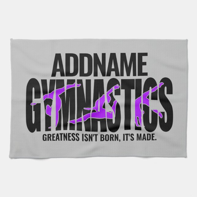 Gymnastics NAME Acrobatic Team Handspring Gymnast Tea Towel (Horizontal)