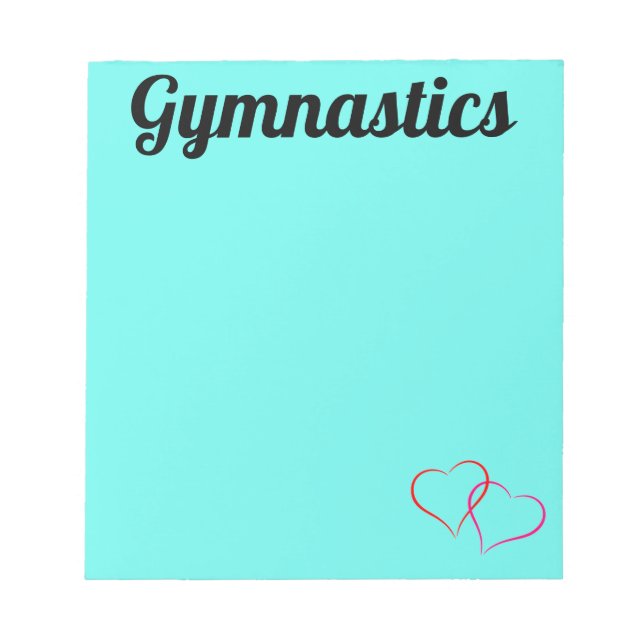 Gymnastics Notepad with Hearts (Front)
