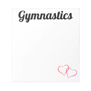 Gymnastics Notepad with Hearts 5.5" x 6" - 40 Page