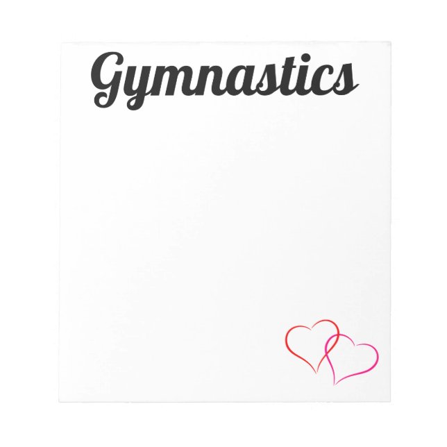 Gymnastics Notepad with Hearts 5.5" x 6" - 40 Page (Front)