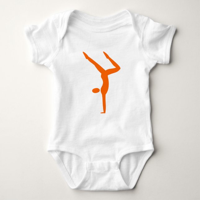 Gymnastics - Orange Baby Bodysuit (Front)