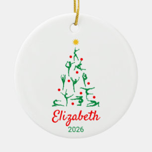 Gymnastics Ornament, Gymnastics Team Gifts Ceramic Tree Decoration