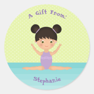 Gymnastics Party Classic Round Sticker