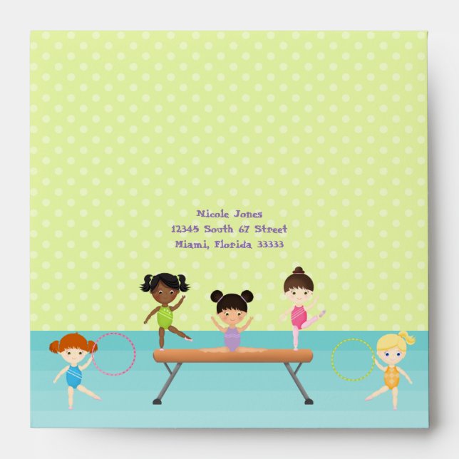 Gymnastics Party Envelopes (Front)