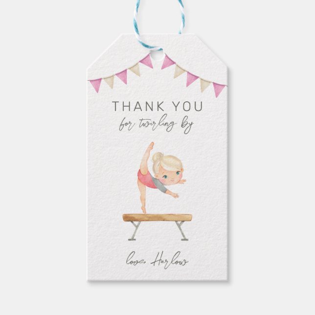 Gymnastics Party Favour Tag (Front)