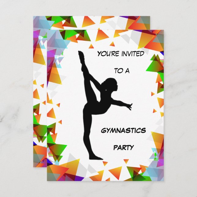 Gymnastics Party Invitation (Front/Back)