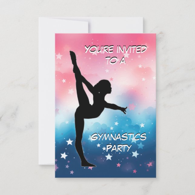 Gymnastics Party Invitation (Front)