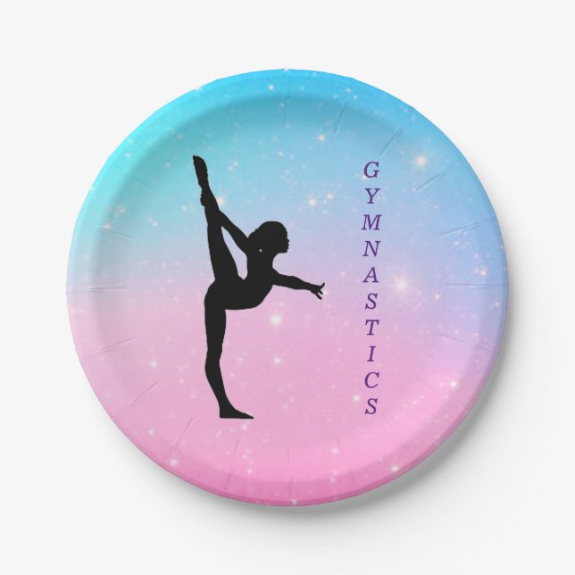 Gymnastics Pastel Paper Plates (Front)