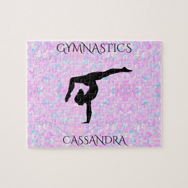 GYMNASTICS pastel puzzle with personalised name (Horizontal)