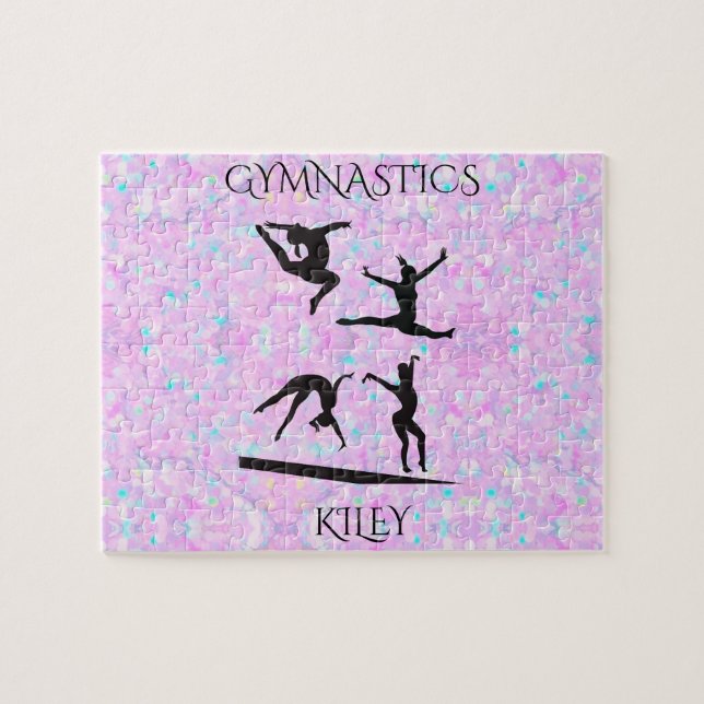 GYMNASTICS pastel puzzle with personalised name (Horizontal)