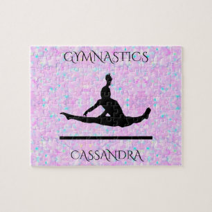 GYMNASTICS pastel puzzle with personalized name