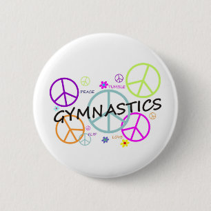 Gymnastics Peace Signs 6 Cm Round Badge