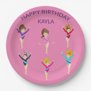 Gymnastics personalised BIRTHDAY PAPER PLATES