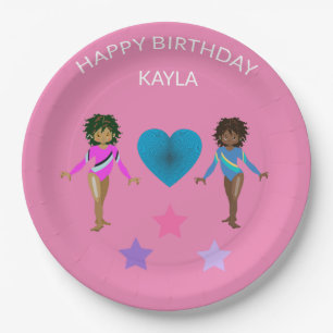 Gymnastics personalised BIRTHDAY PAPER PLATES