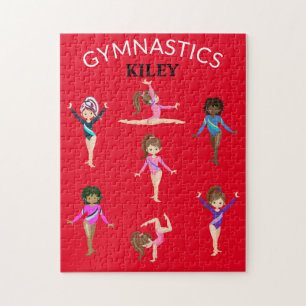 Gymnastics personalised gymnast girl's jigsaw puzz jigsaw puzzle
