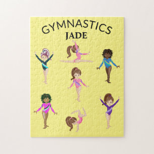 Gymnastics personalised gymnast girl's jigsaw puzz puzzle