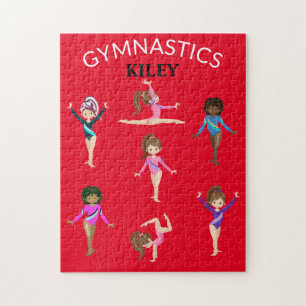 Gymnastics personalised gymnast girl's jigsaw puzz puzzle