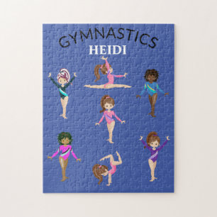 Gymnastics personalised gymnast girl's jigsaw puzzle