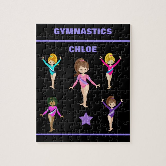 Gymnastics personalised gymnast girl's puzzle. jigsaw puzzle (Vertical)