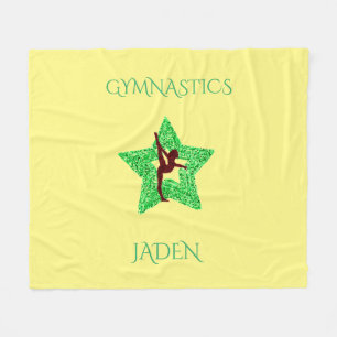 Gymnastics personalized star fleece blanket.
