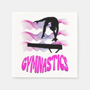 Gymnastics Pink and Purple Balance Beam Napkin