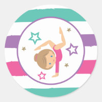 Gymnastics Pink Purple Turquoise Girl Birthday Cla