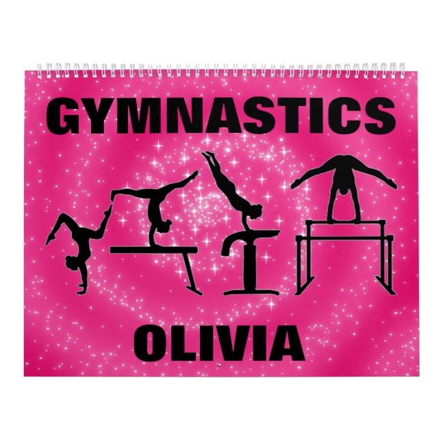 Gymnastics Pink Sparkle Swirl Calendar (Cover)