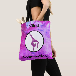 Gymnastics Pink Sparkle / Watercolor Tote Bag