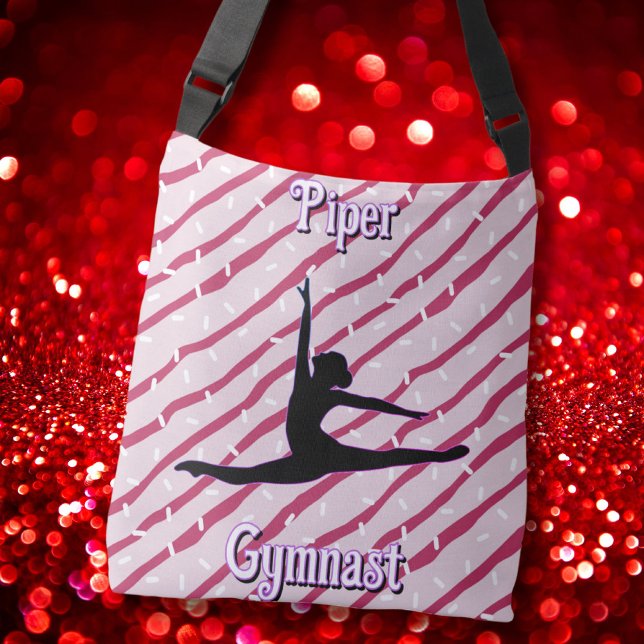 Gymnastics Pink White Peppermint Candy Sprinkle Crossbody Bag (Creator Uploaded)