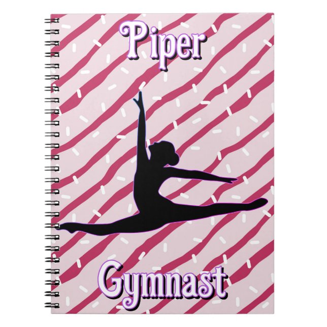 Gymnastics Pink White Peppermint Candy Sprinkle Notebook (Front)