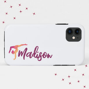 Gymnastics Pose   Monogram Name Script Case-Mate iPhone Case