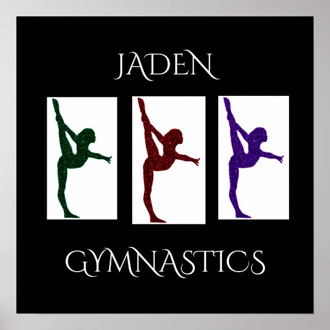Gymnastics poster with personalized name. (Front)