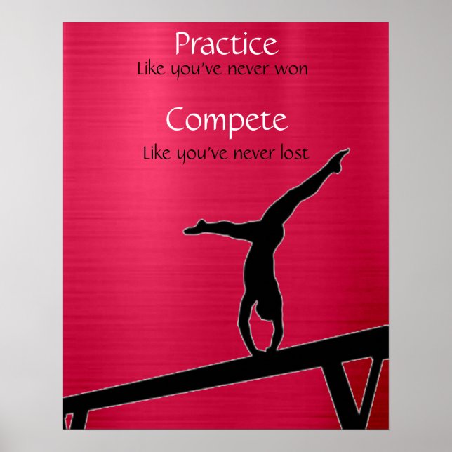 Gymnastics Practice / Compete Balance Beam Poster (Front)