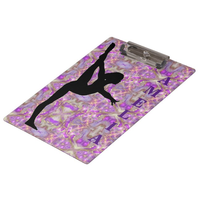 Gymnastics Purple / Gold Clipboard (Angled)