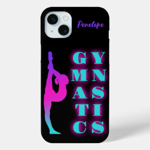 Gymnastics Purple Pink Turquoise Ombre Personalise iPhone 15 Mini Case