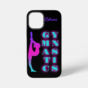 Gymnastics Purple Pink Turquoise Ombre Personalise iPhone 12 Mini Case