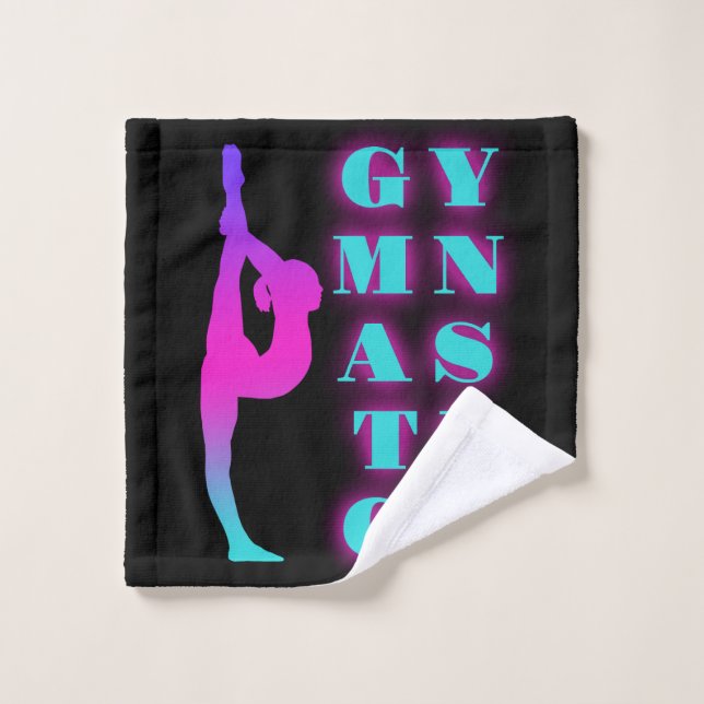 Gymnastics Purple Pink Turquoise Ombre Wash Cloth (Wash Cloth)