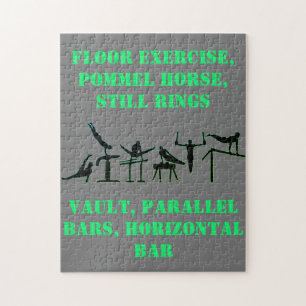 Gymnastics Puzzle for Boys in Gray / Green