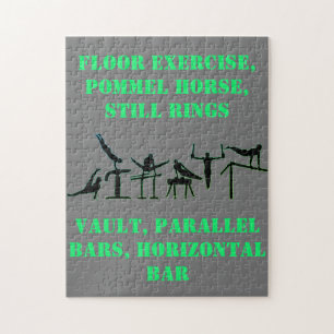 Gymnastics Puzzle for Boys in Grey / Green