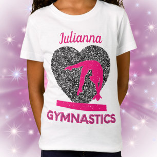 Gymnastics Queen of the Beam and Hearts T-Shirt