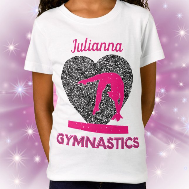 Gymnastics Queen of the Beam and Hearts  T-Shirt (Gymnastics Queen of the Beam and Hearts T-Shirt)
